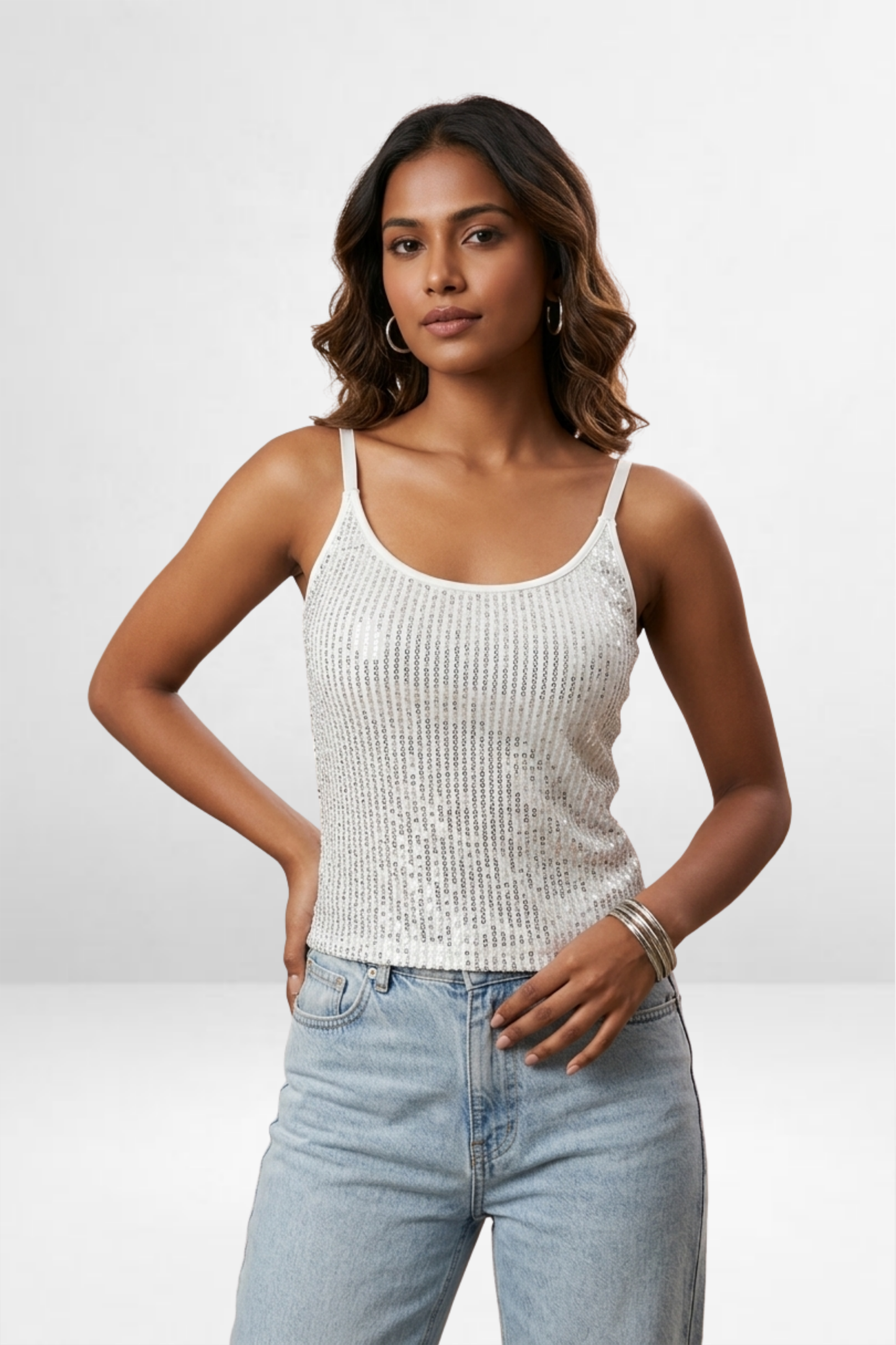 Sequin Embellished Cami Top