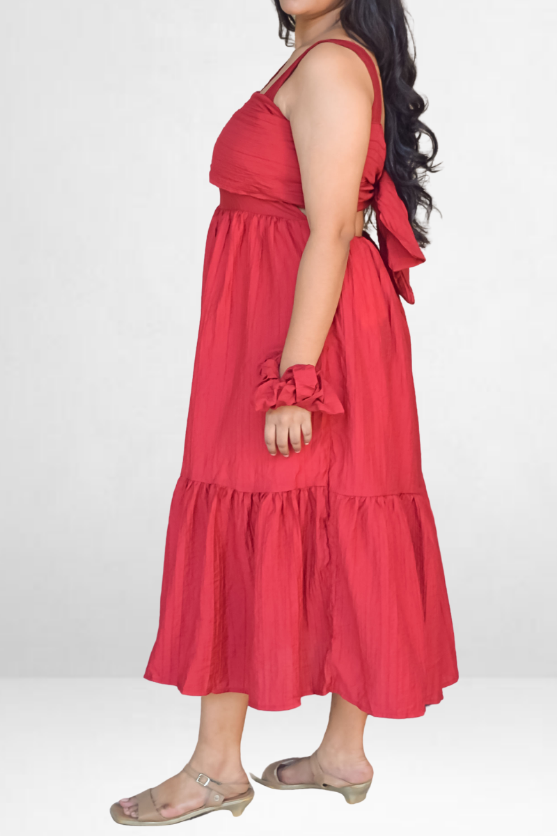 Bow Cutout Midi Dress