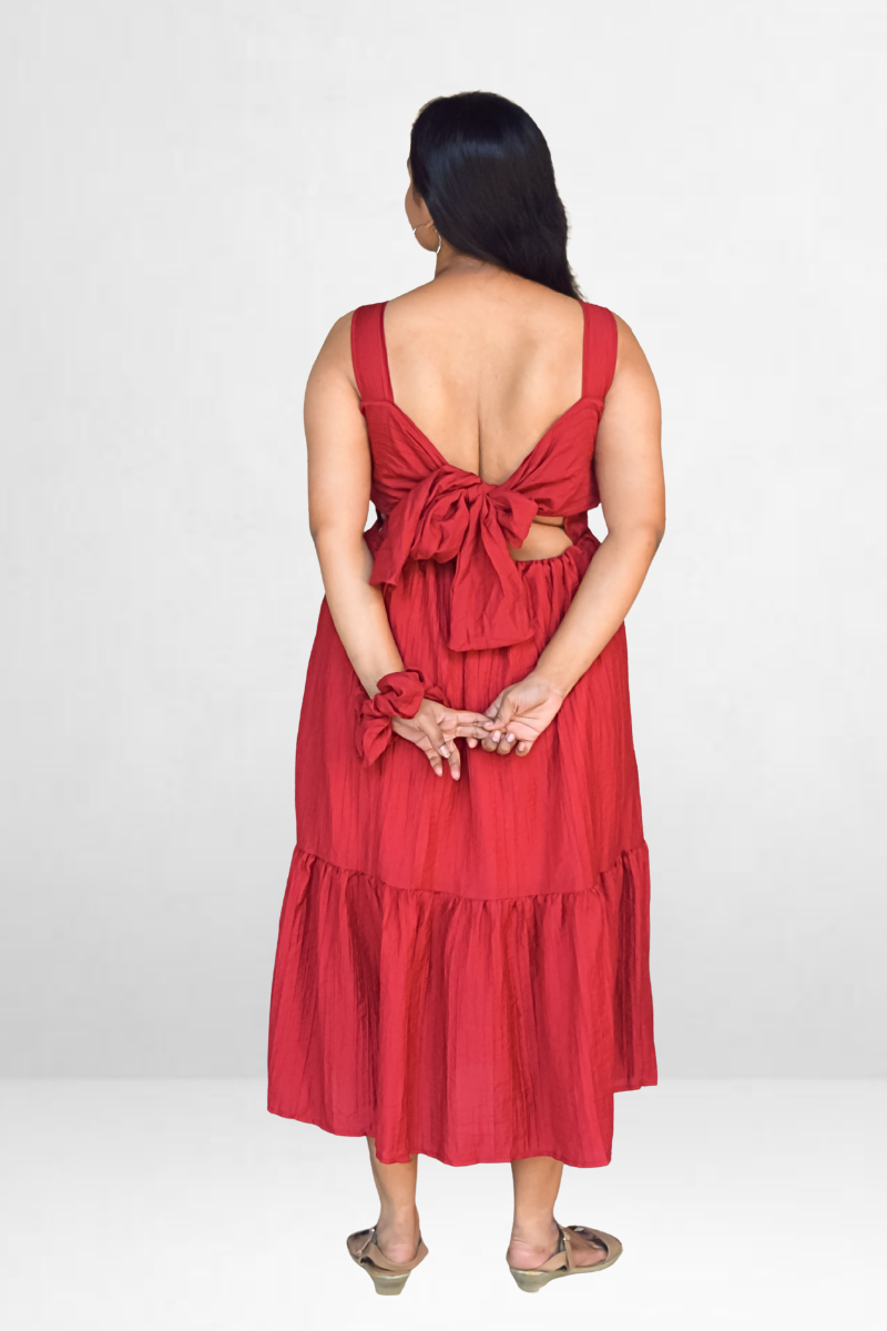 Bow Cutout Midi Dress