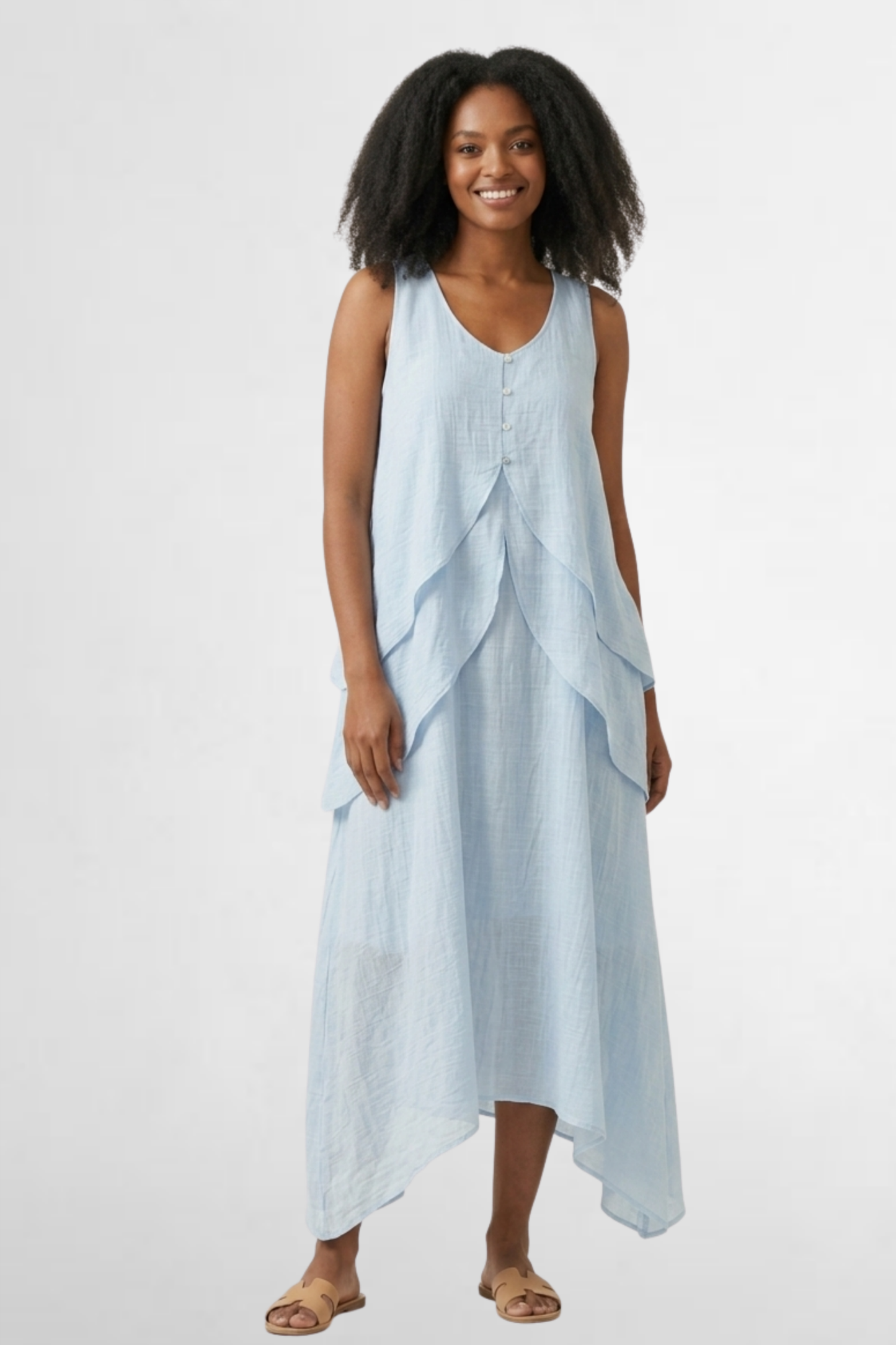 Layered Asymmetrical Maxi Dress
