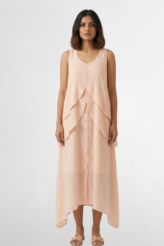 Layered Asymmetrical Maxi Dress