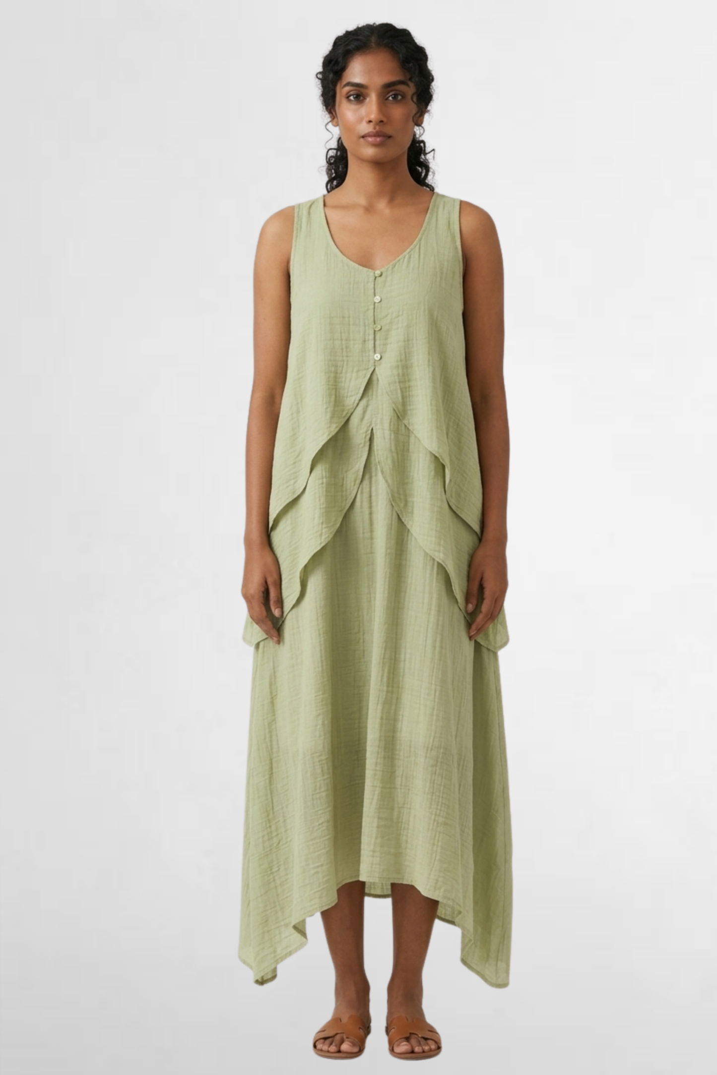 Layered Asymmetrical Maxi Dress