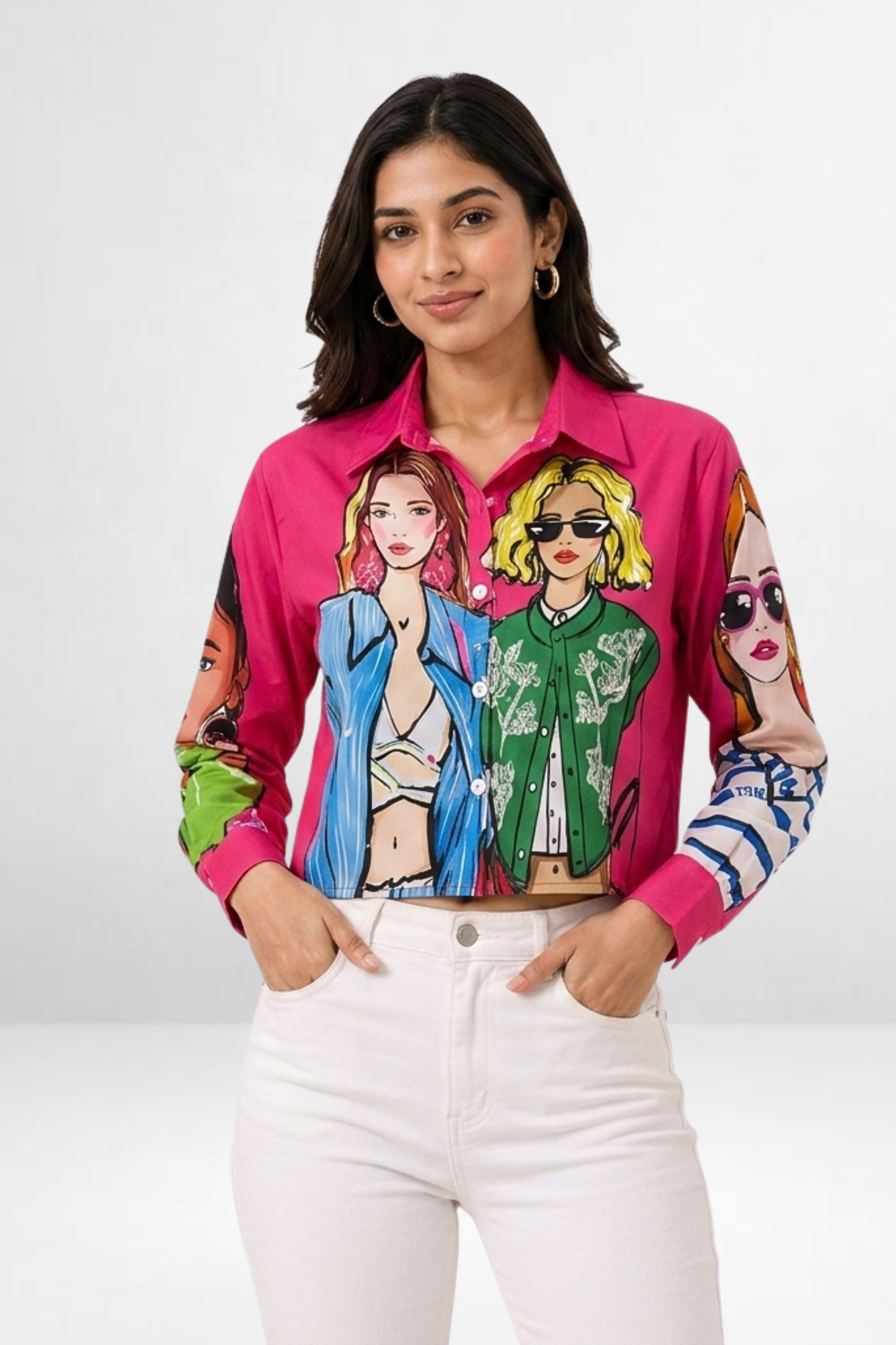 Fashionista Graphic Crop Shirt