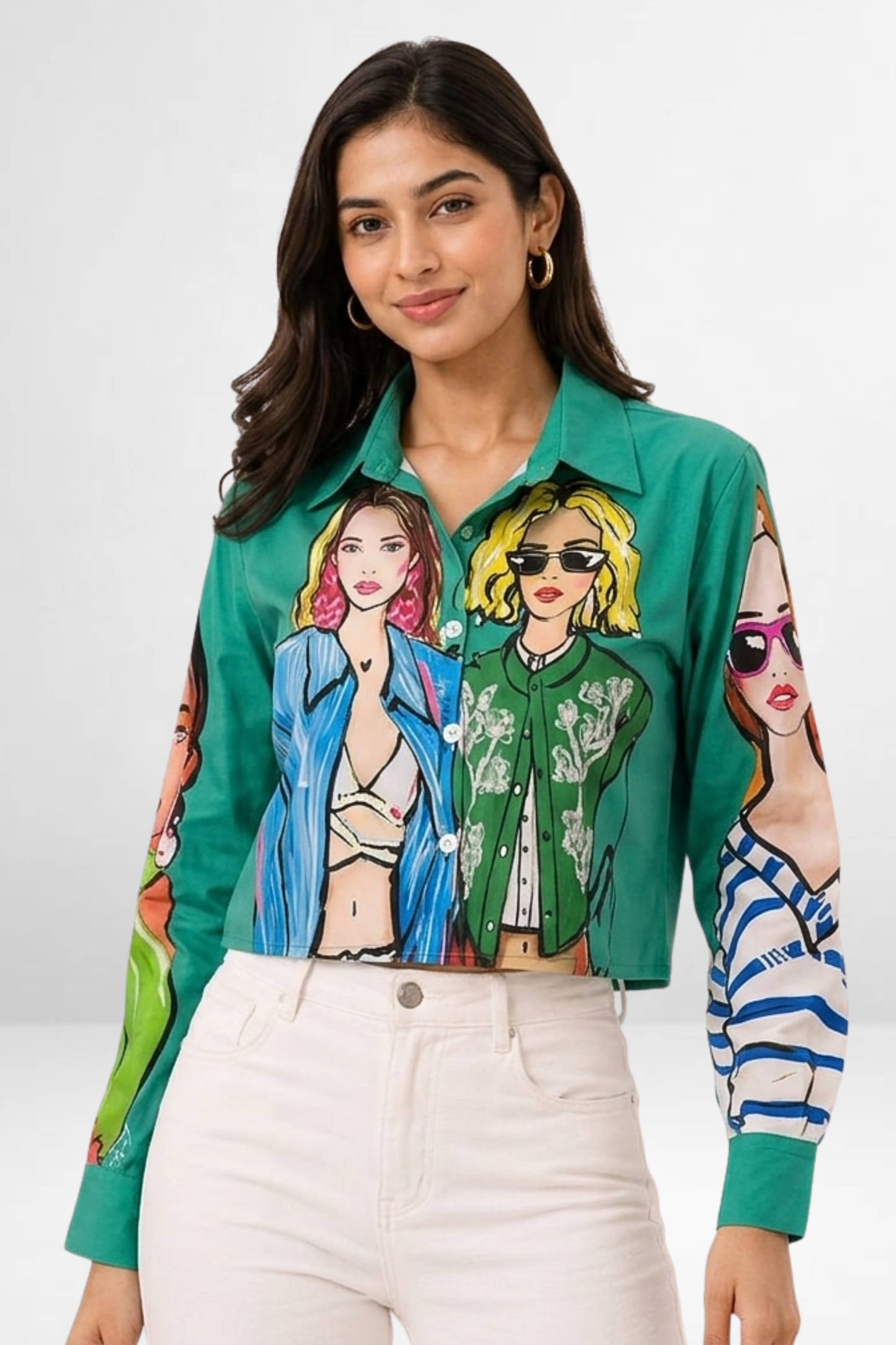 Fashionista Graphic Crop Shirt