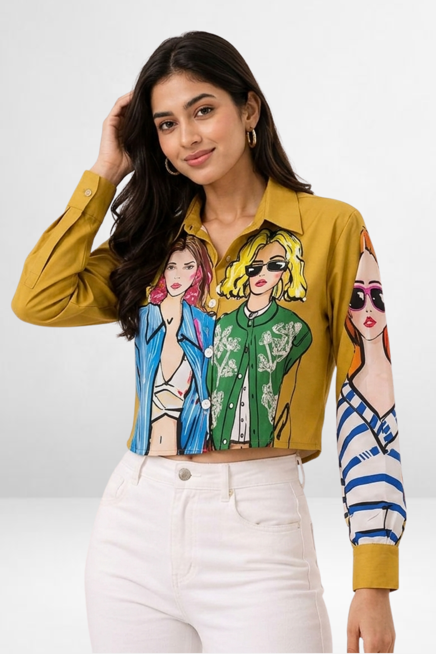 Fashionista Graphic Crop Shirt