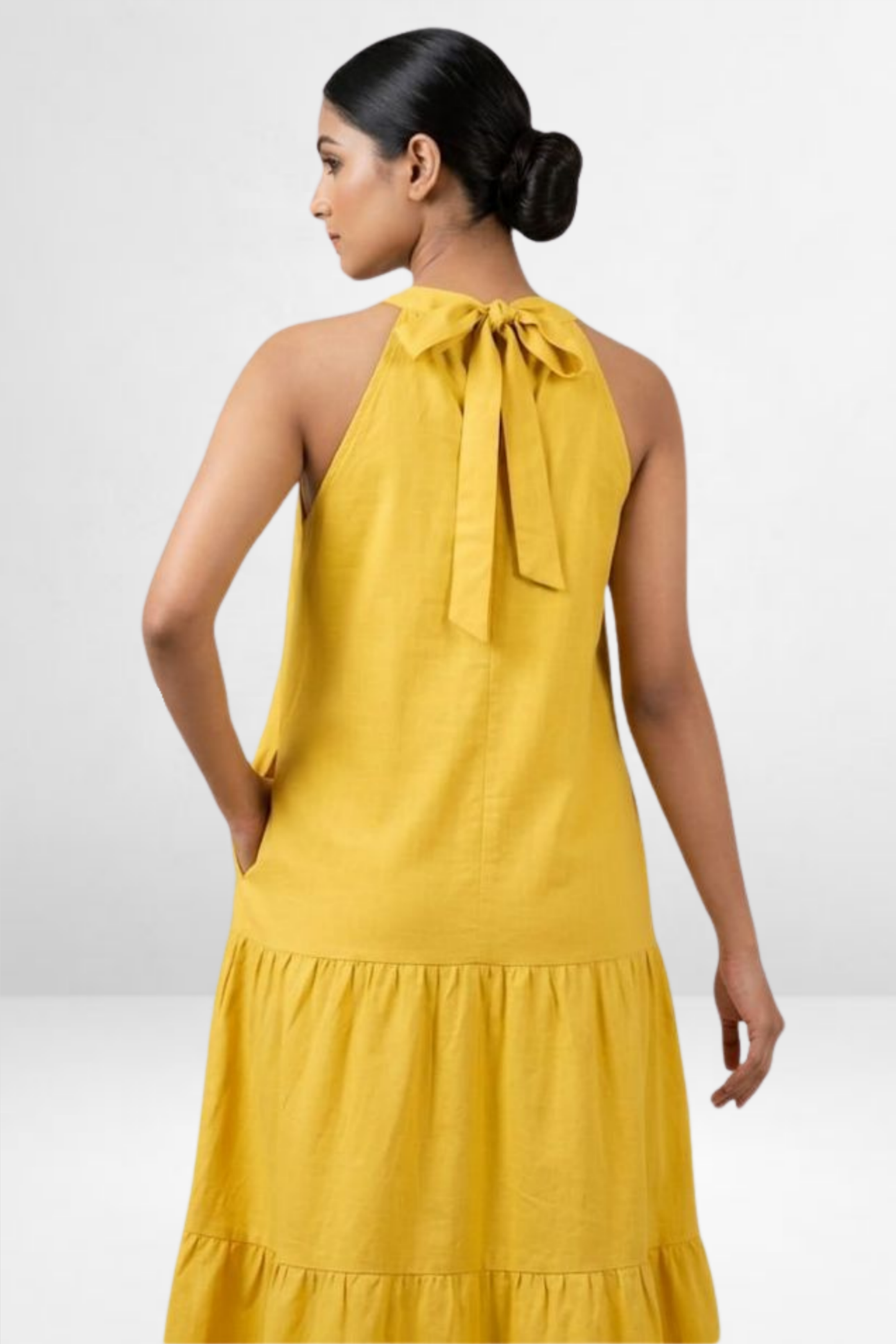Tiered Halter Neck Maxi Dress