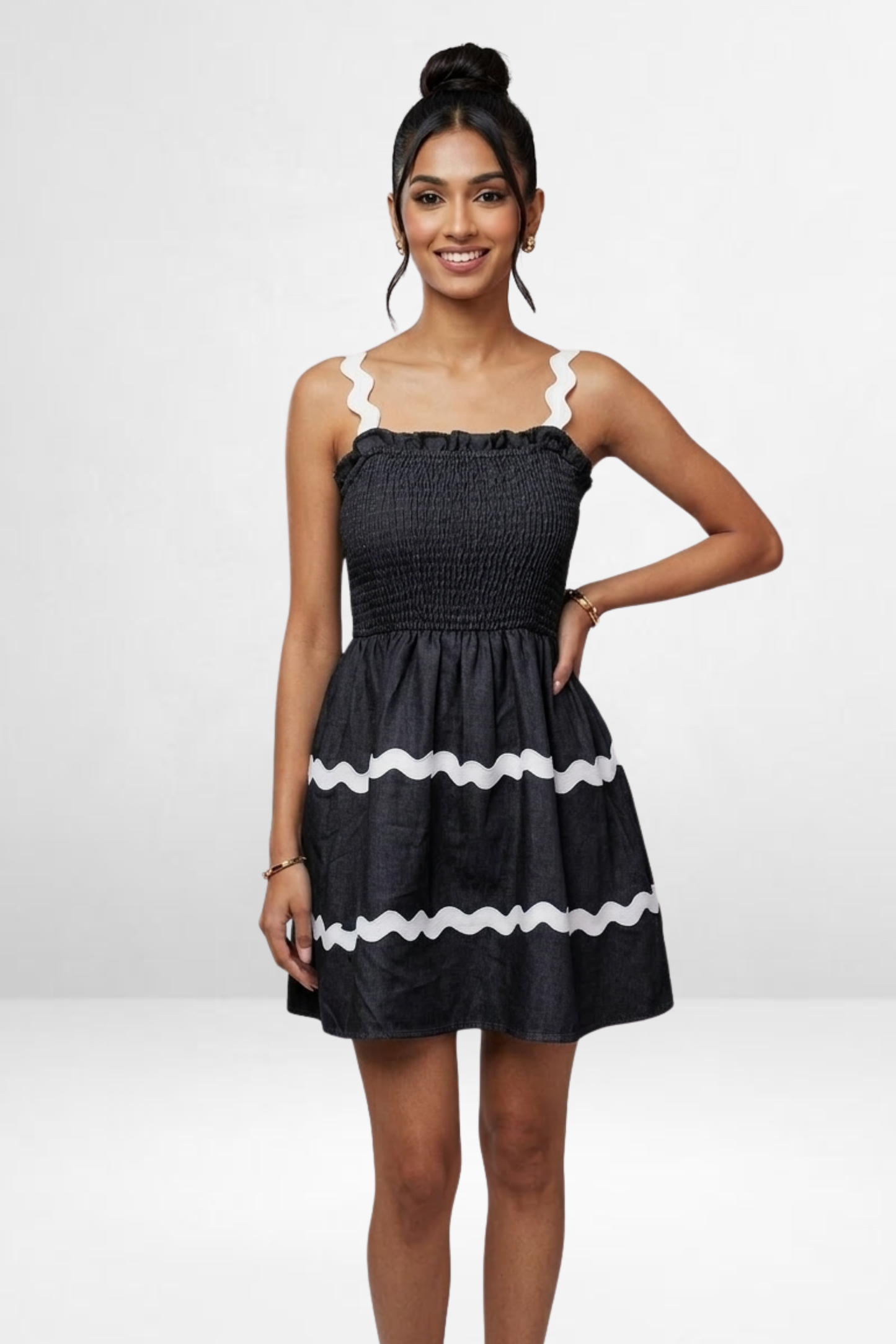 Smocked Flare Dress