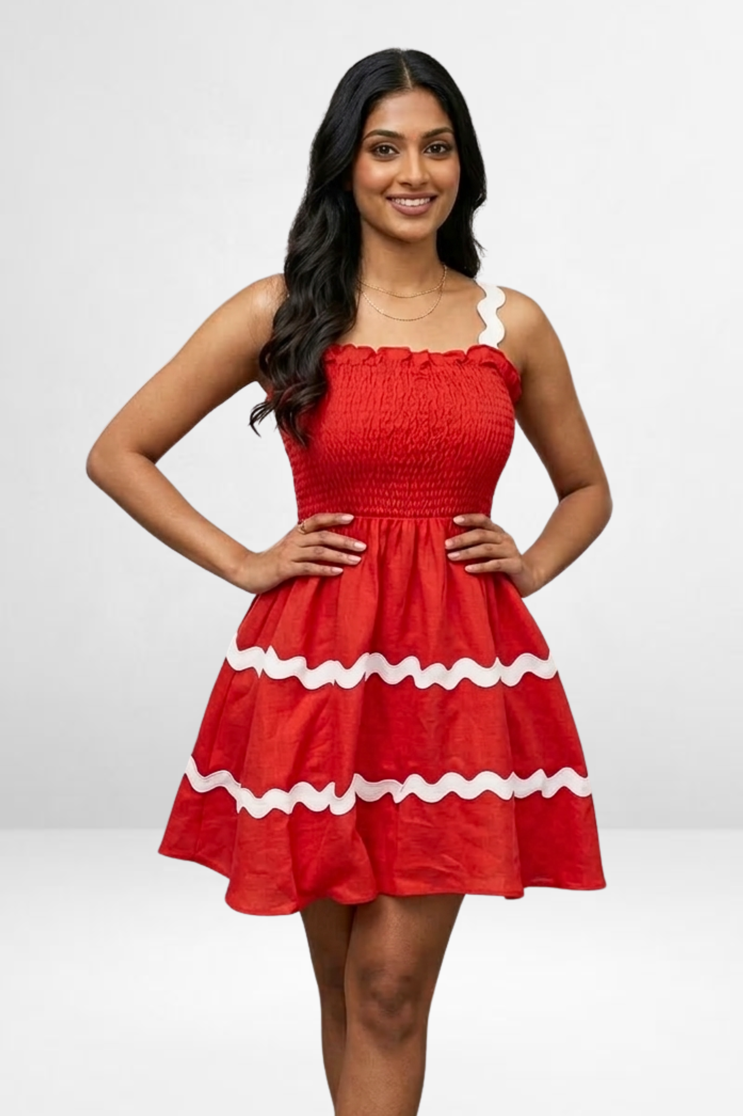 Smocked Flare Dress