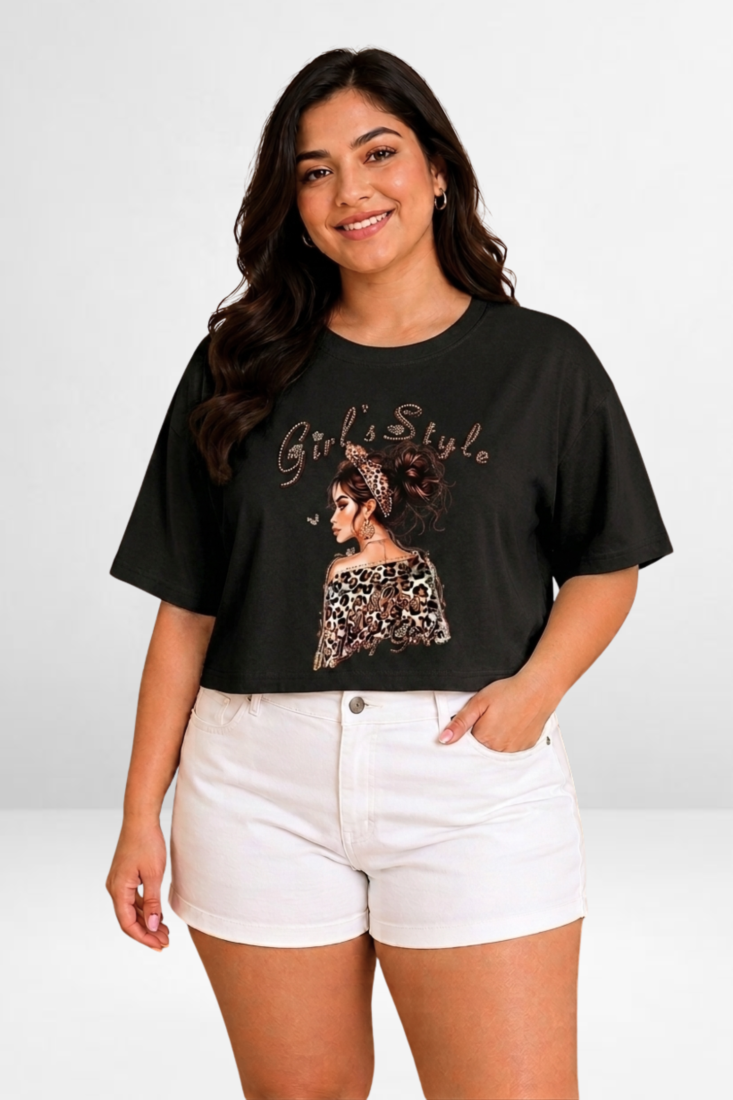 Girl Style Graphic Crop T-Shirt