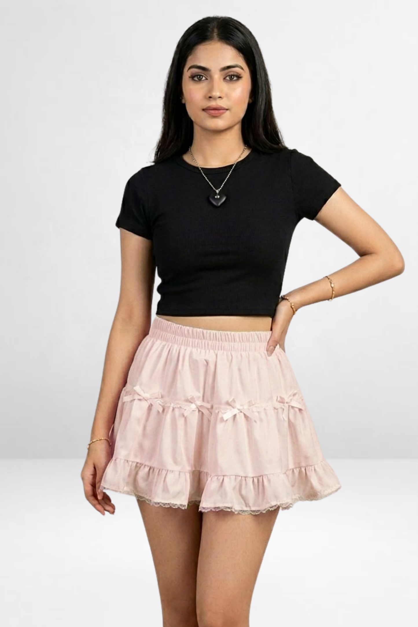 Tiered Bow Mini Skirt