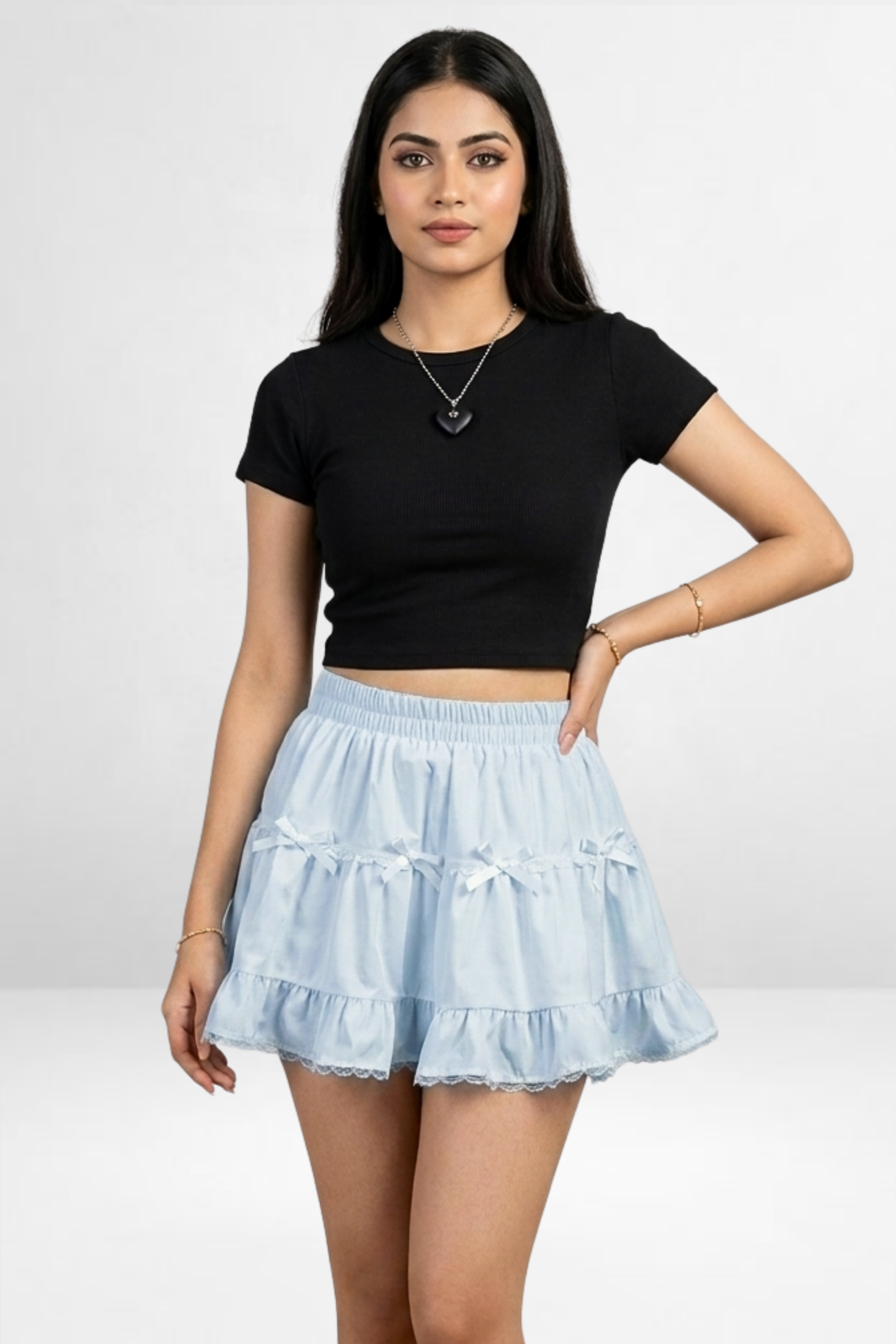 Tiered Bow Mini Skirt
