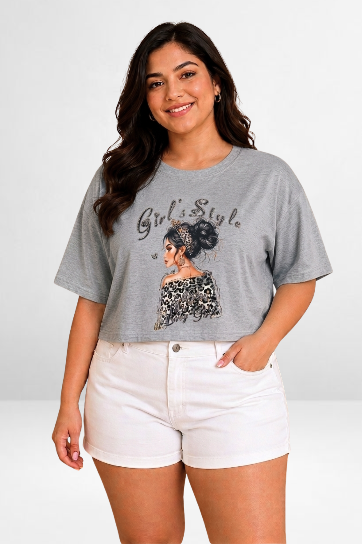 Girl Style Graphic Crop T-Shirt