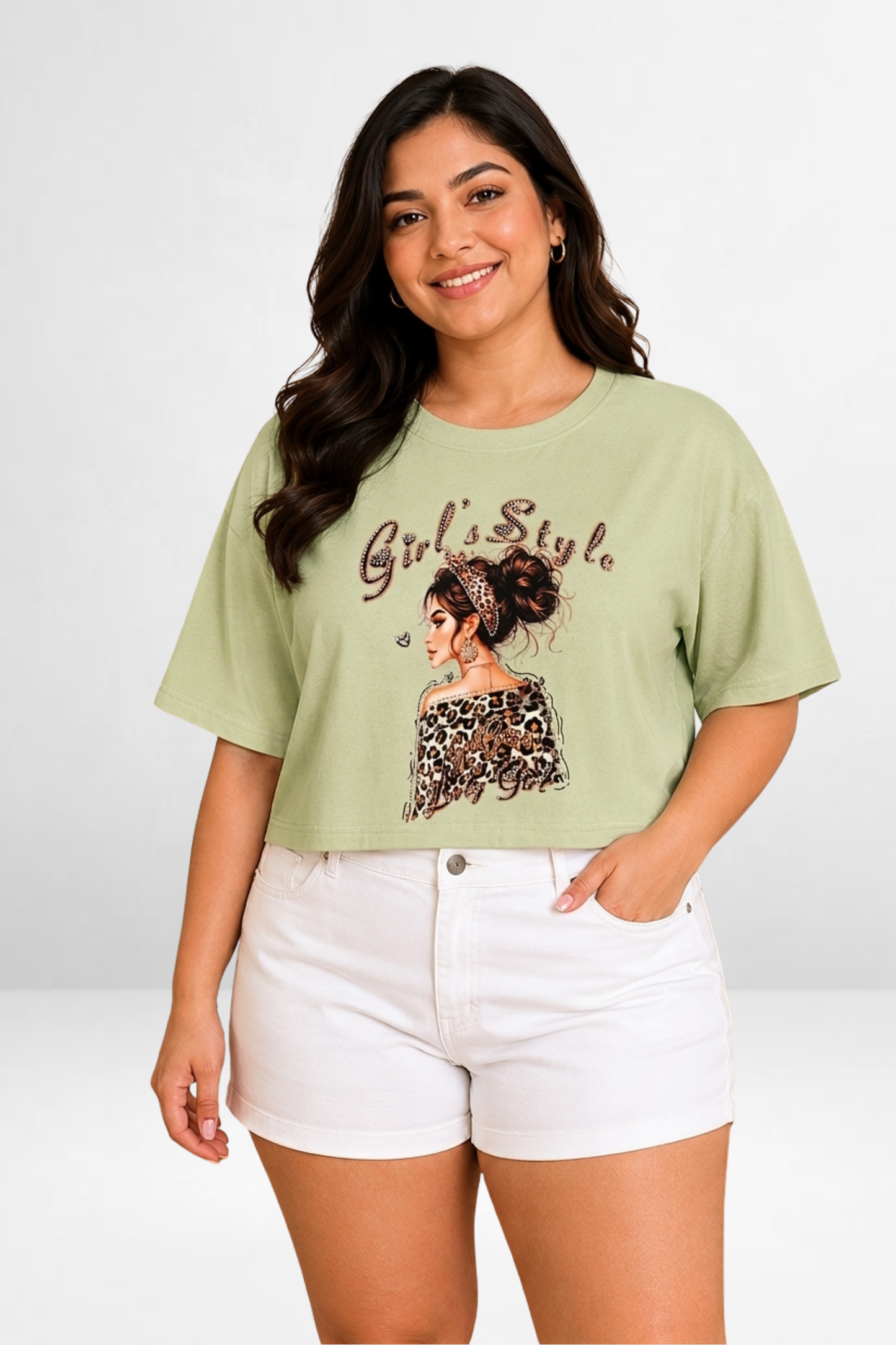 Girl Style Graphic Crop T-Shirt