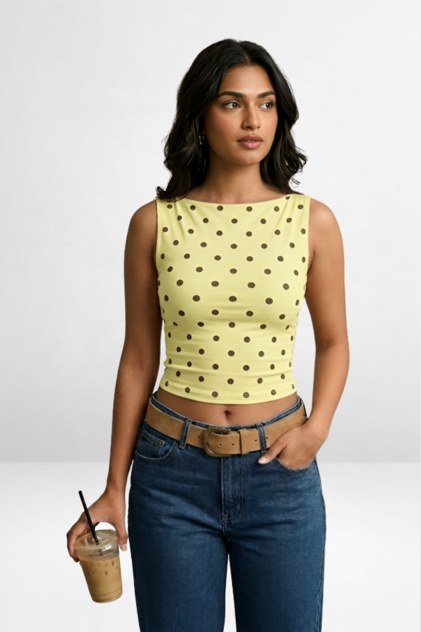 Polka Boat Neck Top