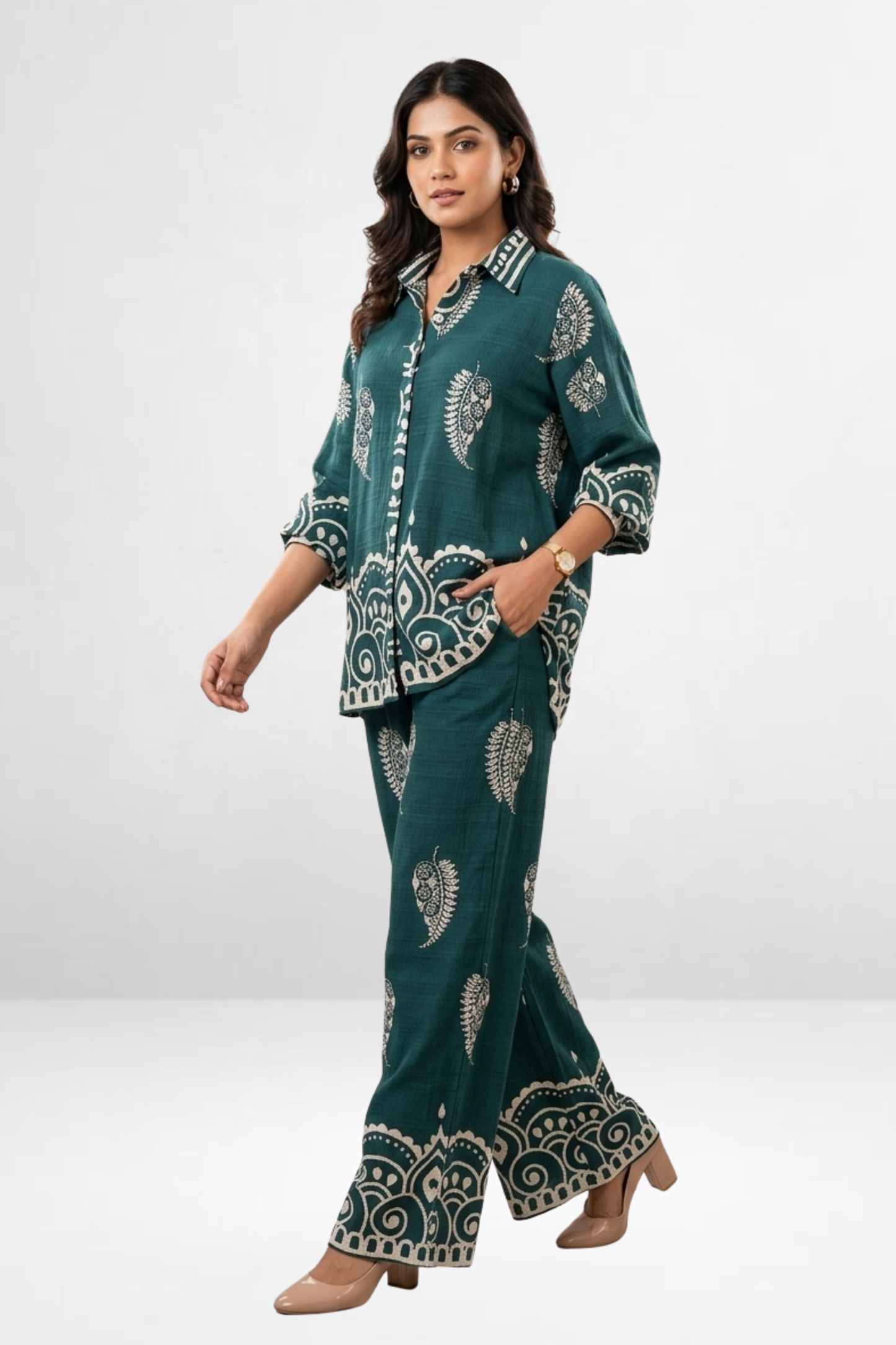 Linen Printed Co-ord Set