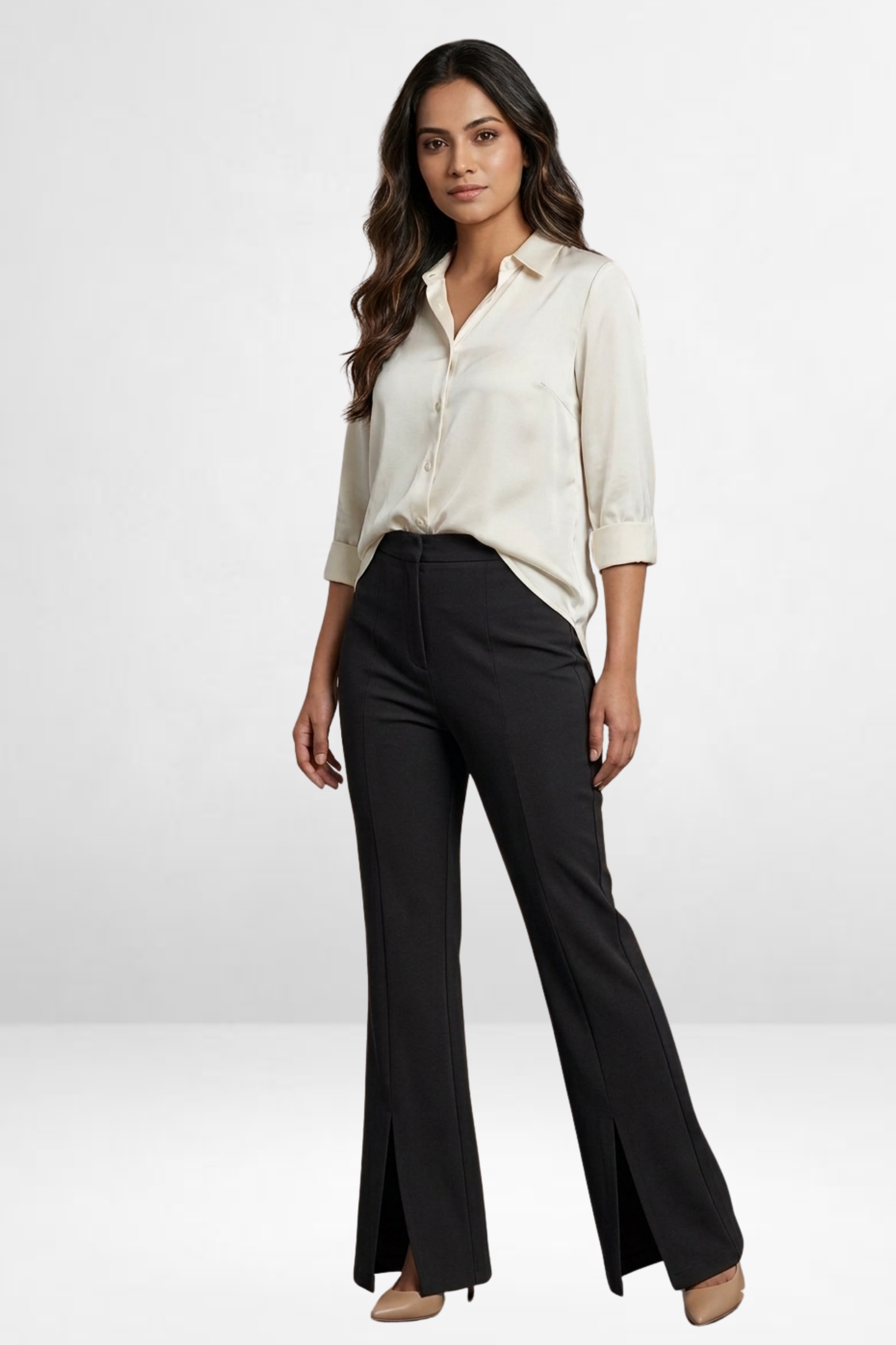 Slit Bootcut Trousers
