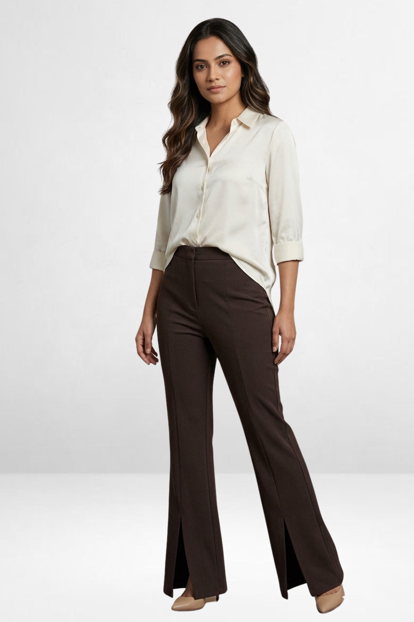 Slit Bootcut Trousers