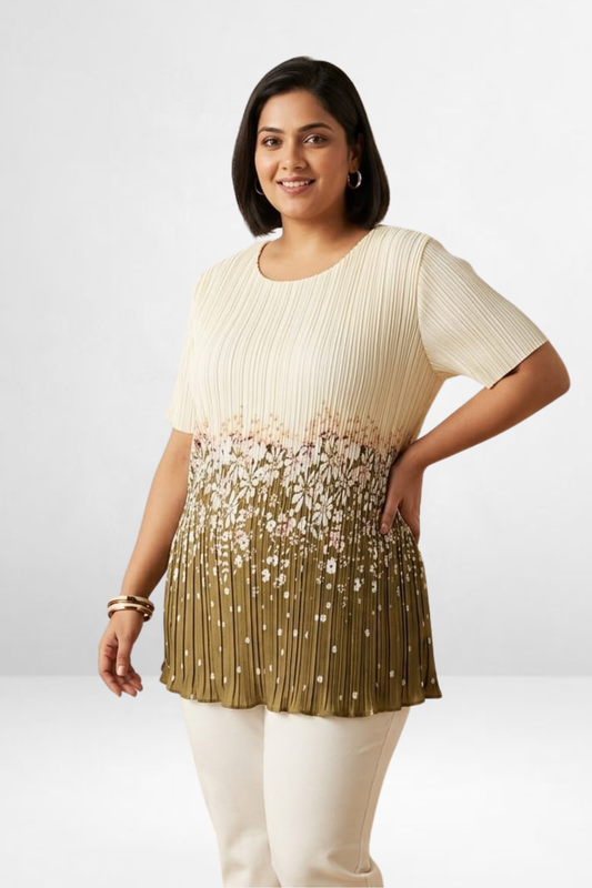 Mini Floral Pleated Top