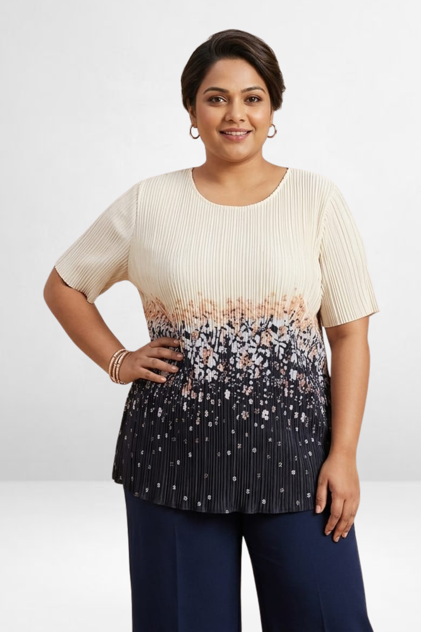 Mini Floral Pleated Top