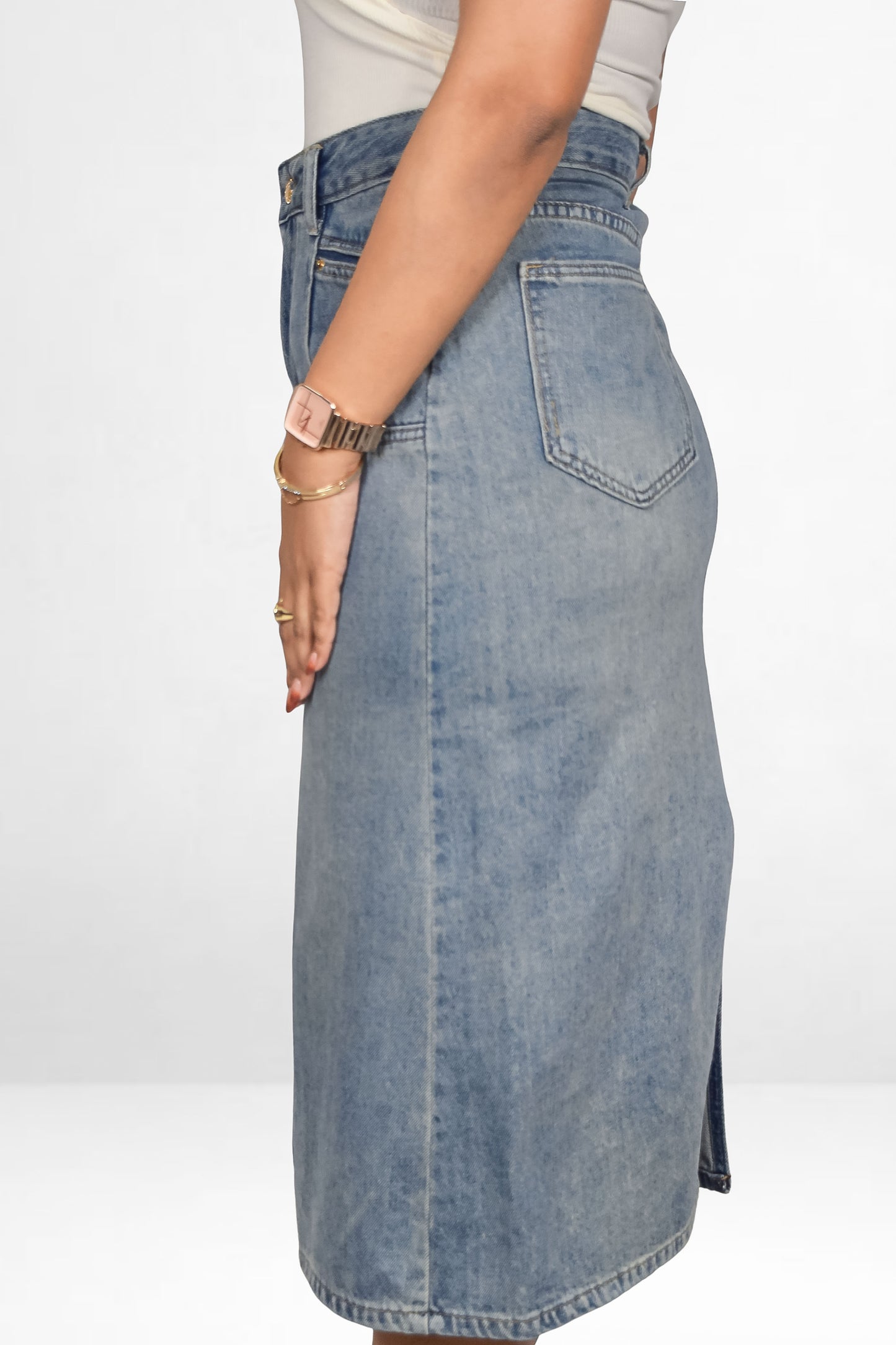 Slit Pocket Denim Skirt