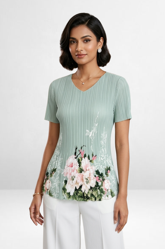 Floral Pleated Top