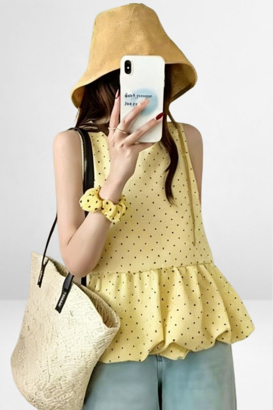 Polka Dot Balloon Hem Top