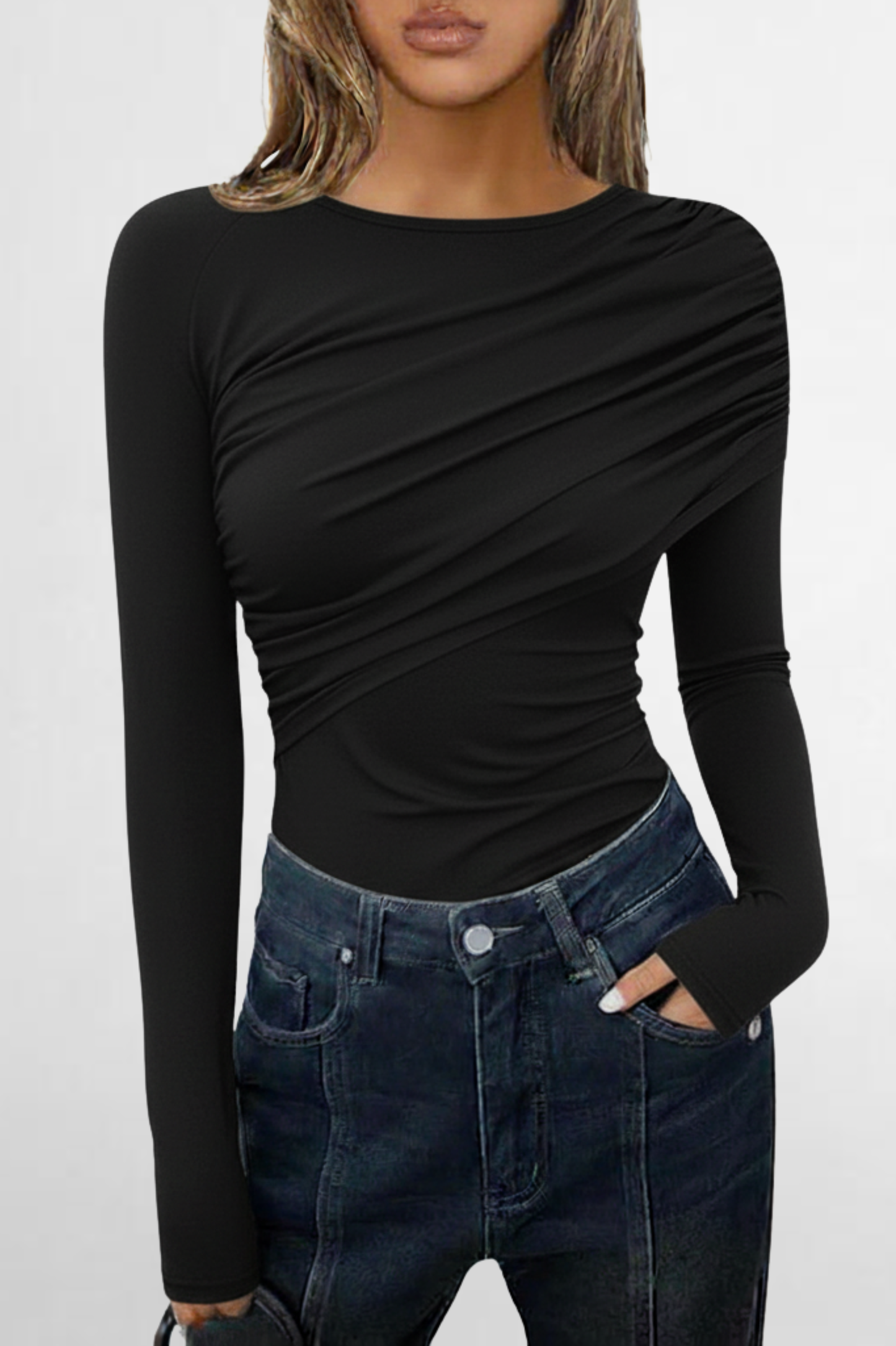 Asymmetric Ruched Top