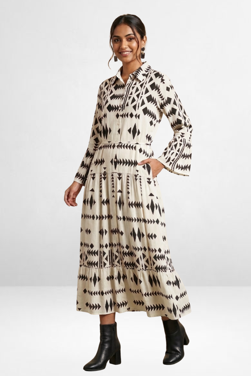 Printed Shirt Dress