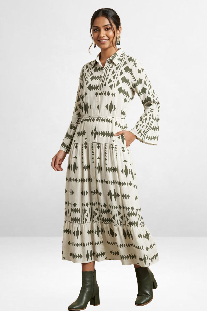 Printed Shirt Dress