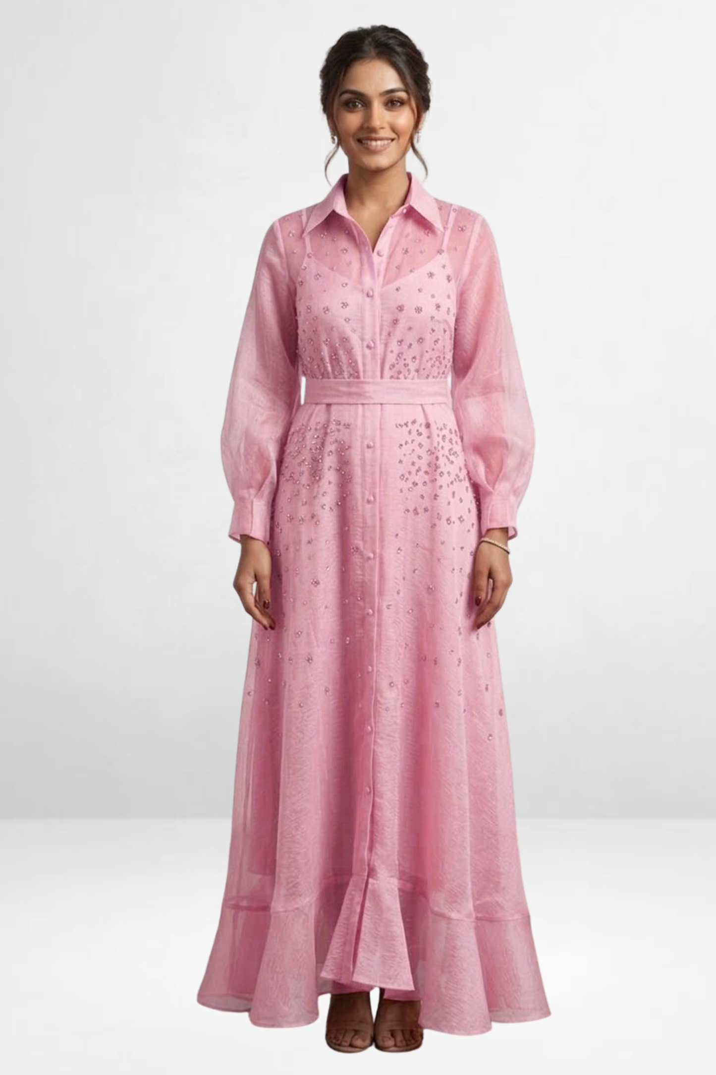 Embellished Organza Dress