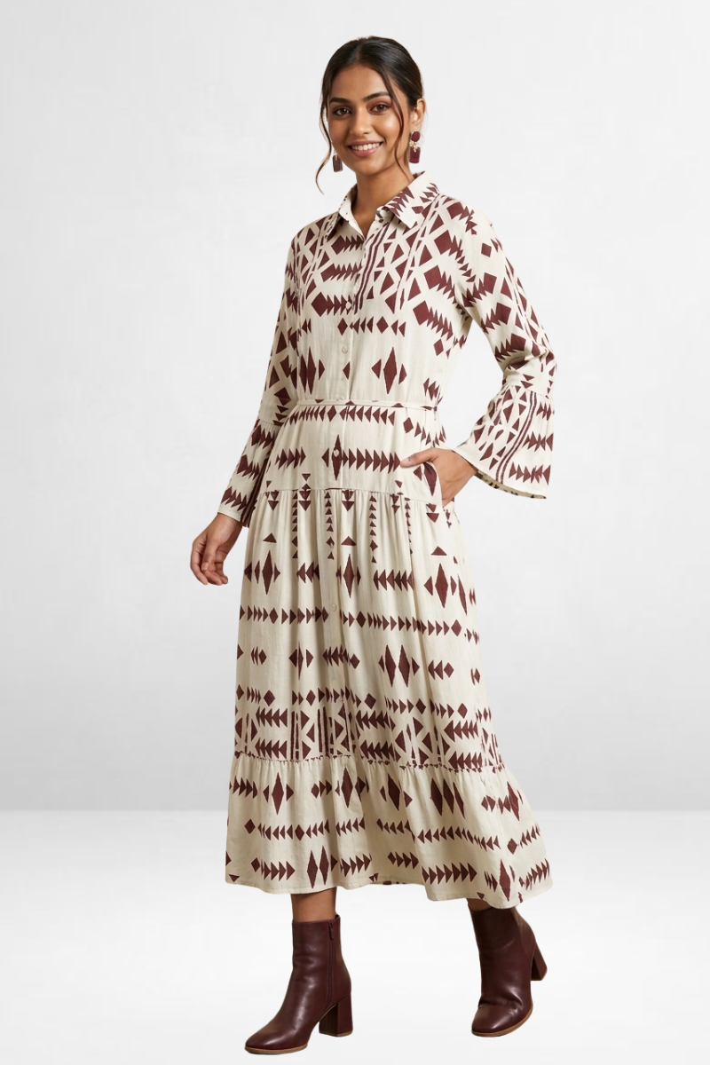 Printed Shirt Dress