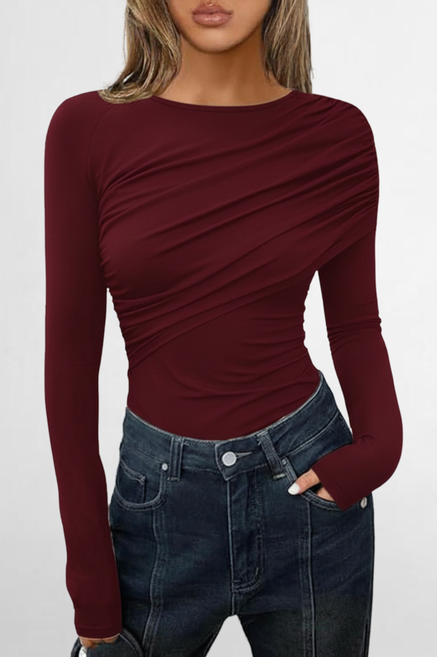 Asymmetric Ruched Top