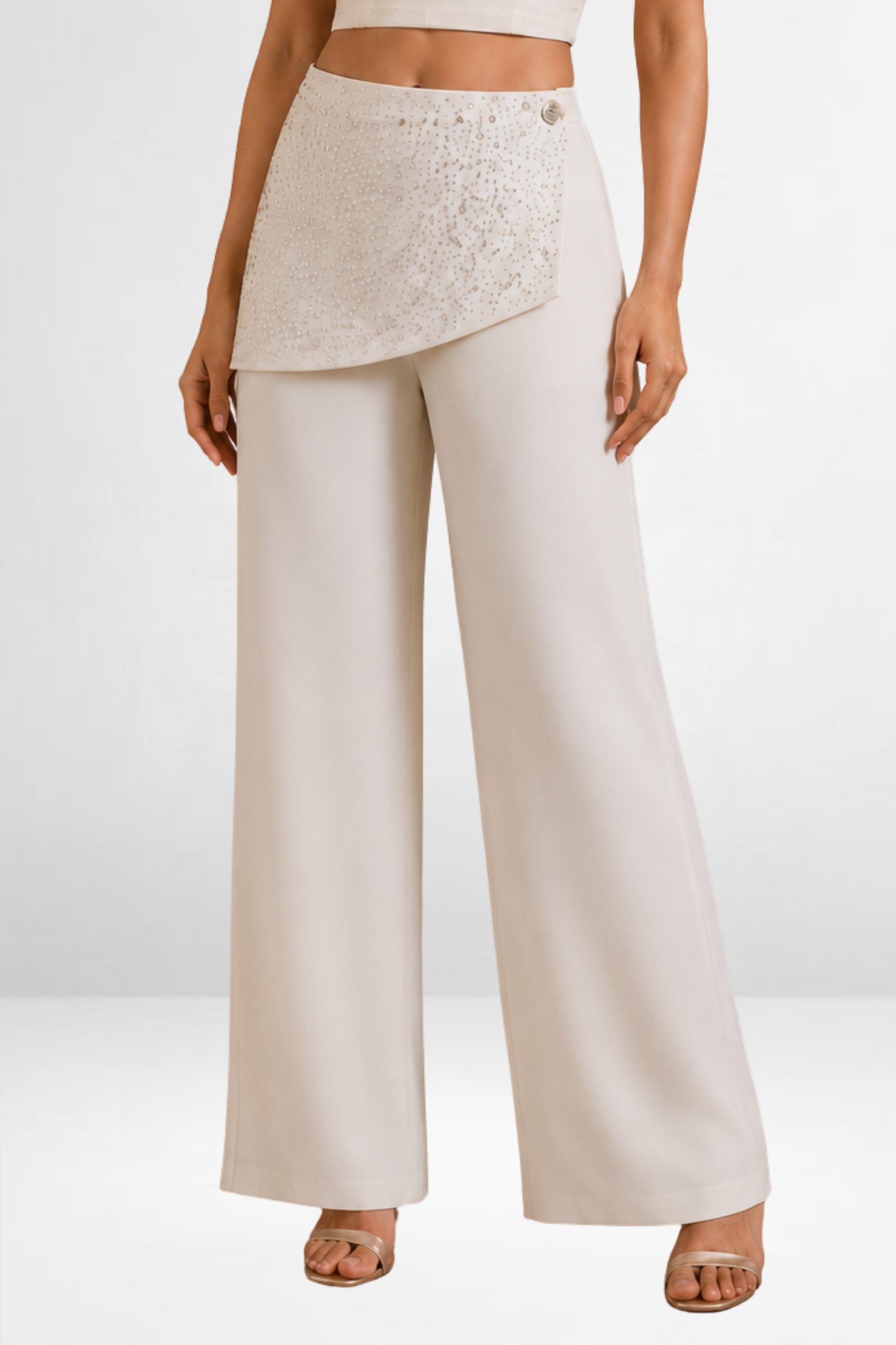 Embellished Wide Leg Pants