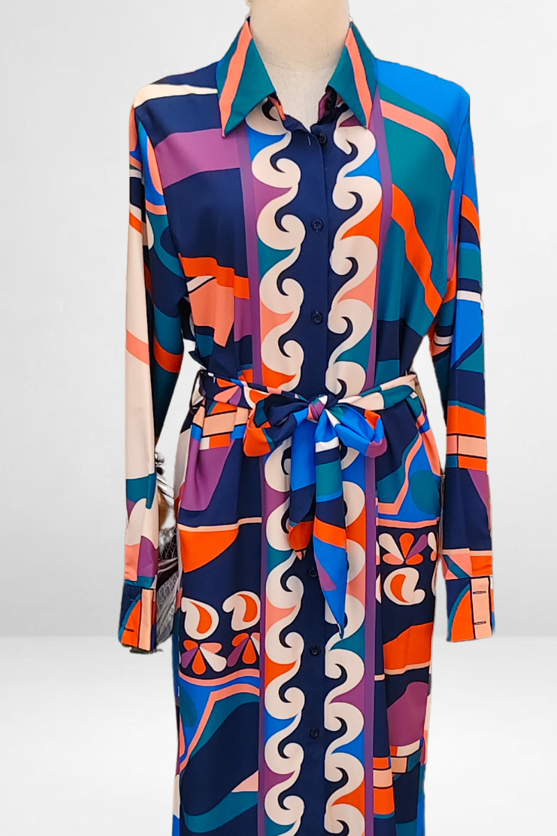Abstract Shirt Dress