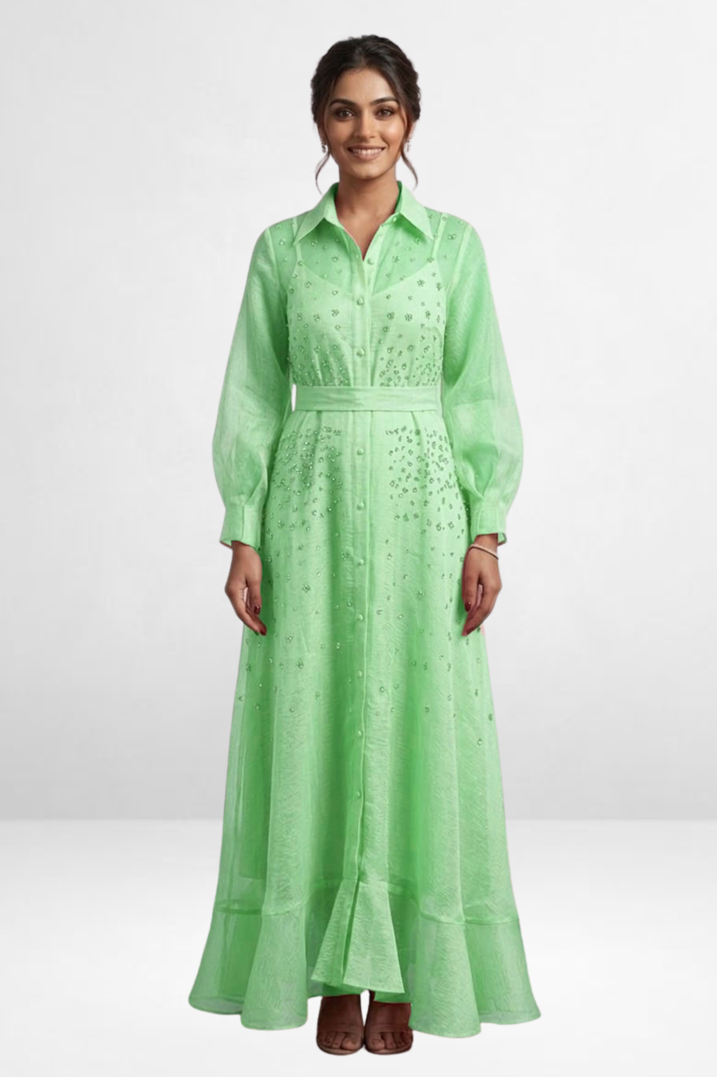 Embellished Organza Dress