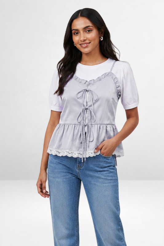 Tie-Front Peplum Cami Top