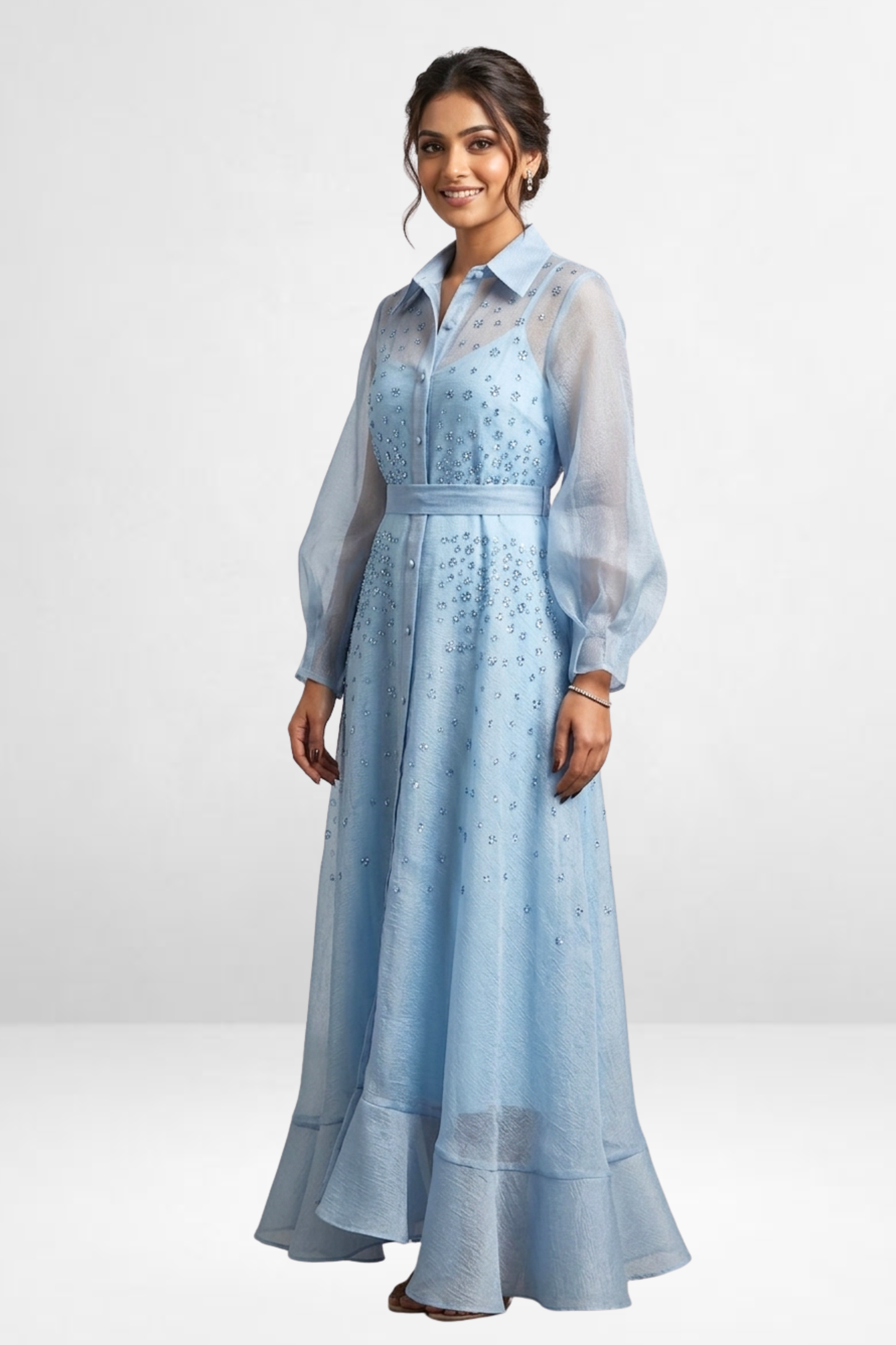 Embellished Organza Dress