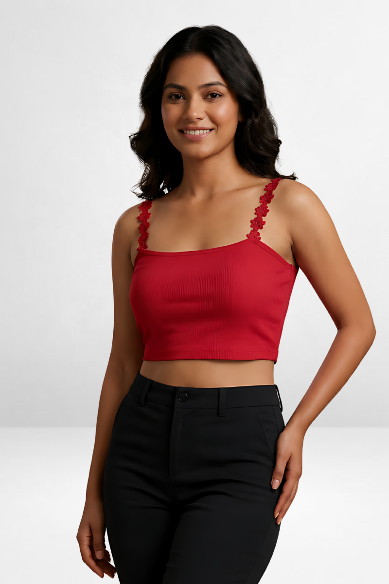 Floral Strap Crop