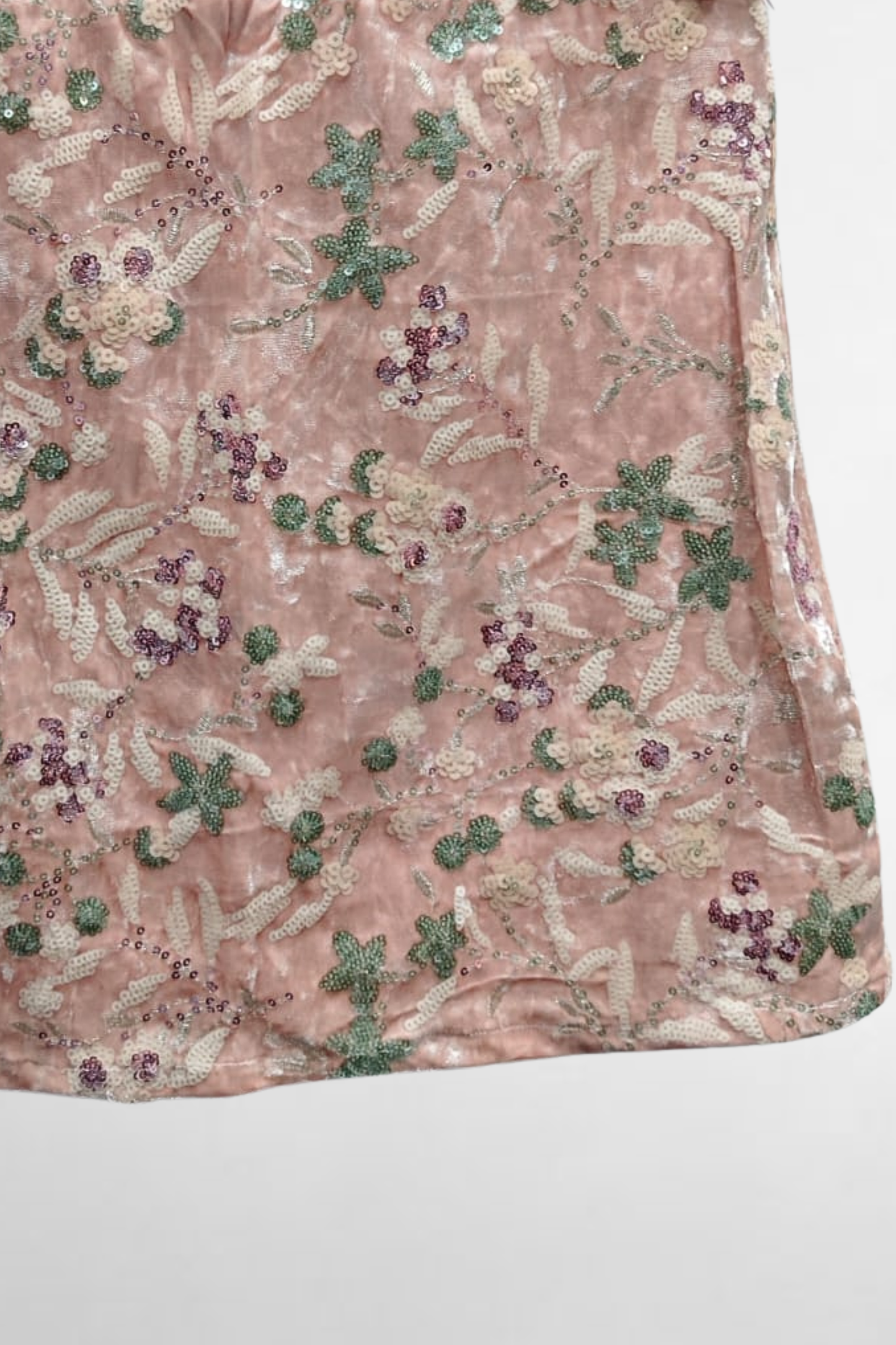 Floral Embroidered Sequin Skirt