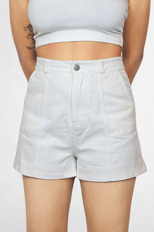 Denim White Shorts