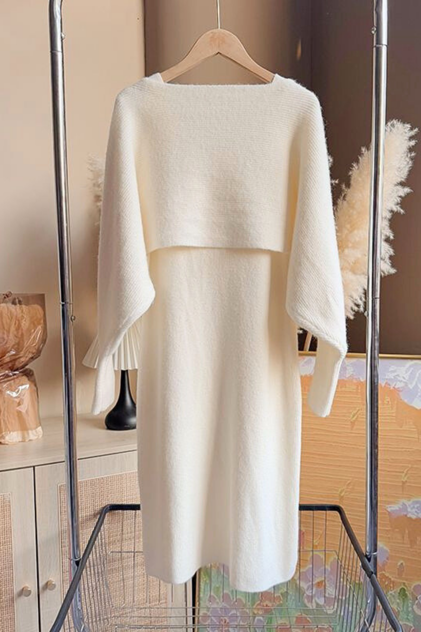 Layered Knit Dress & Sweater Set