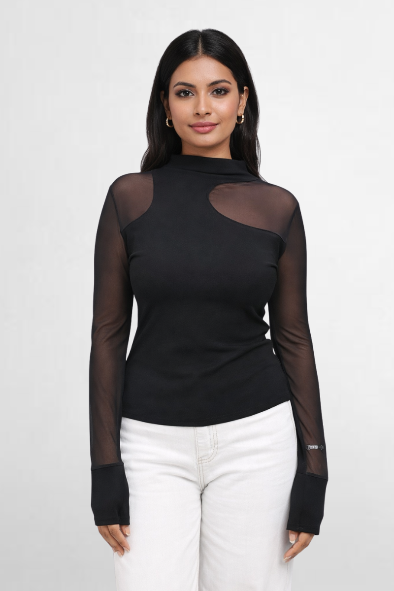 Asymmetrical Sheer Top