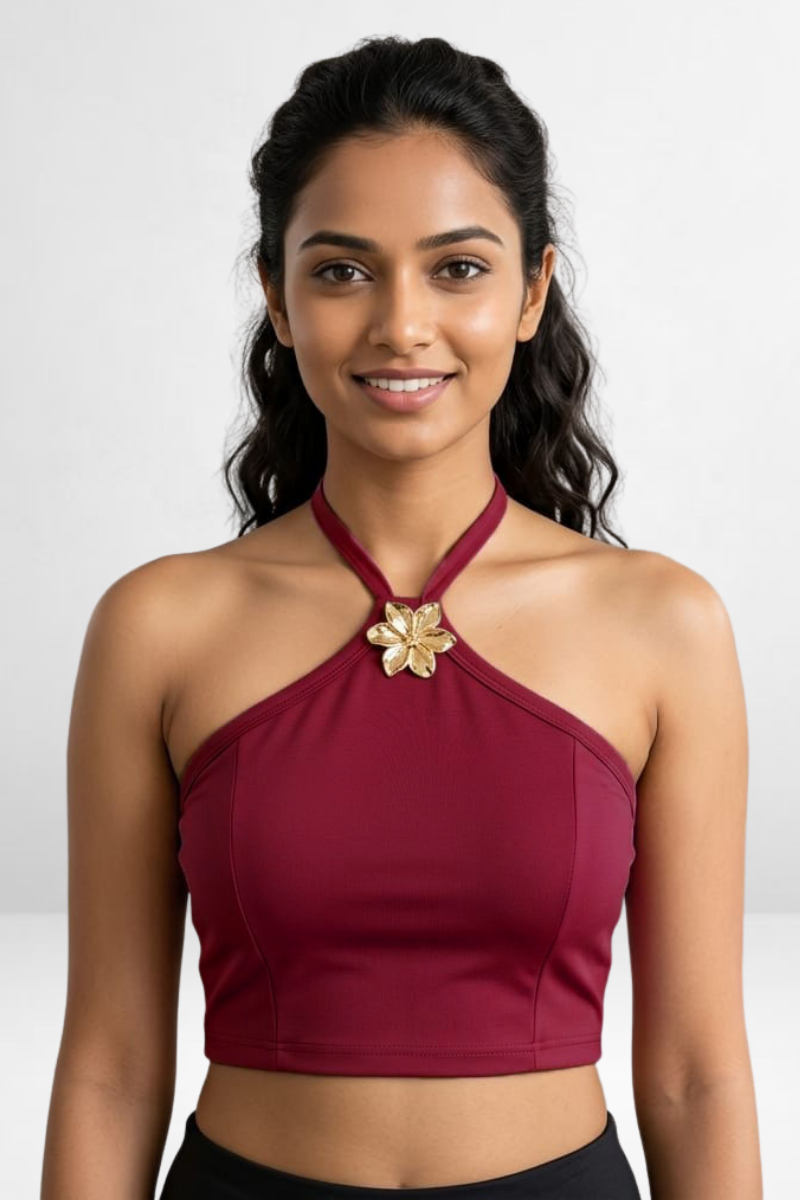 Rose Halter Crop Top