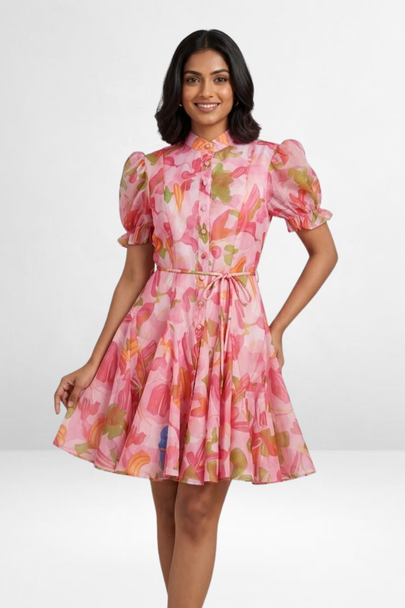 Tie-Dye Fit & Flare Mini Dress