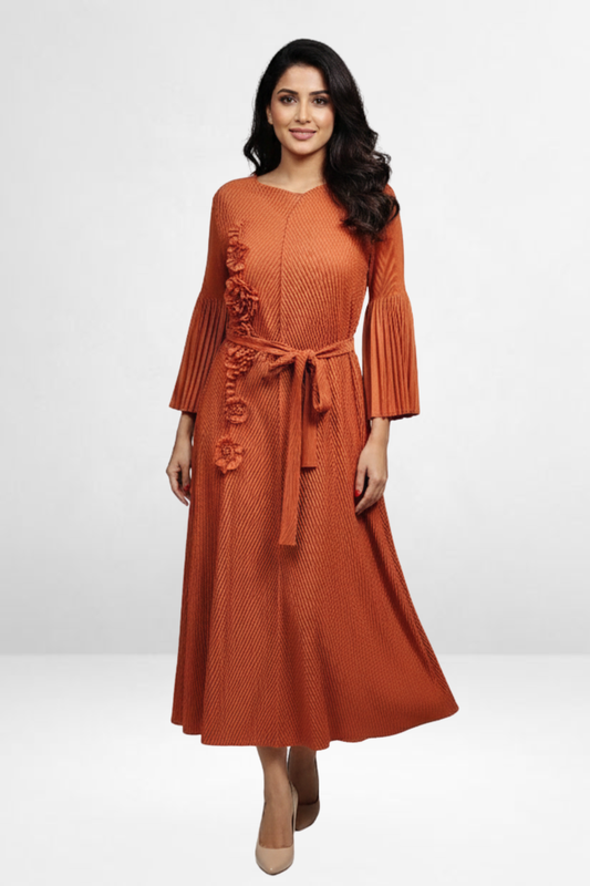 Bloom Textured Midi Dress