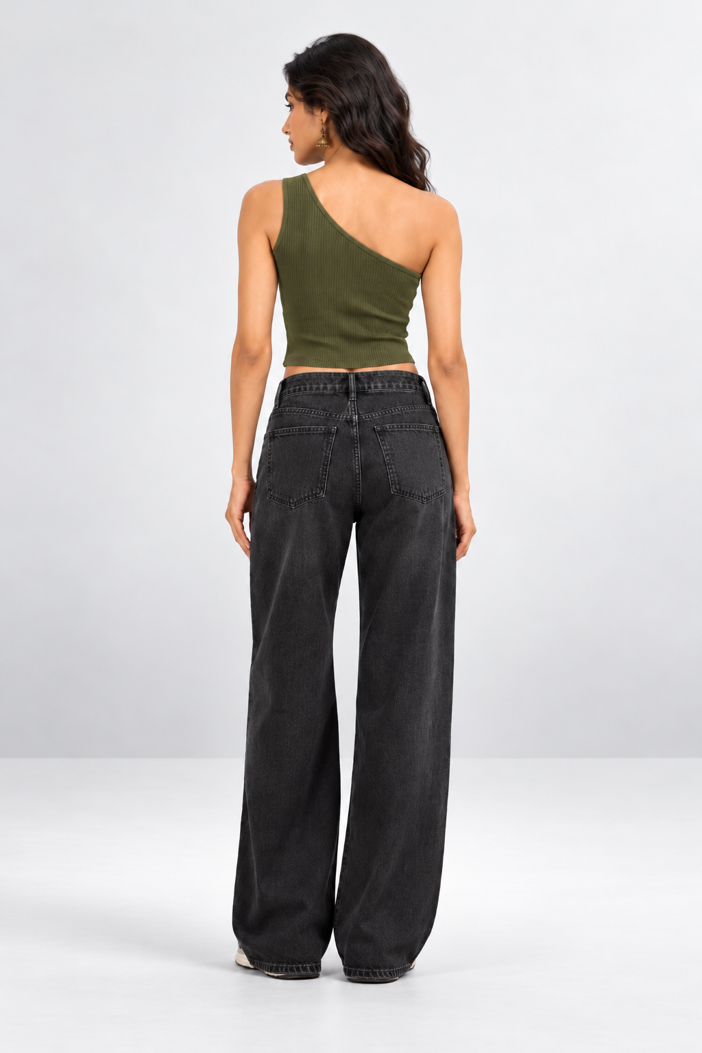 Metallic Knot One-Shoulder Top