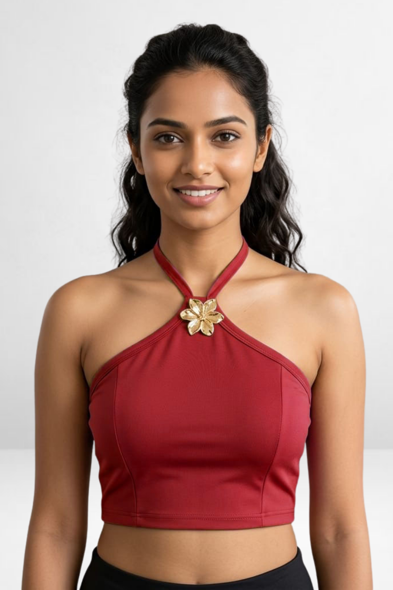 Rose Halter Crop Top