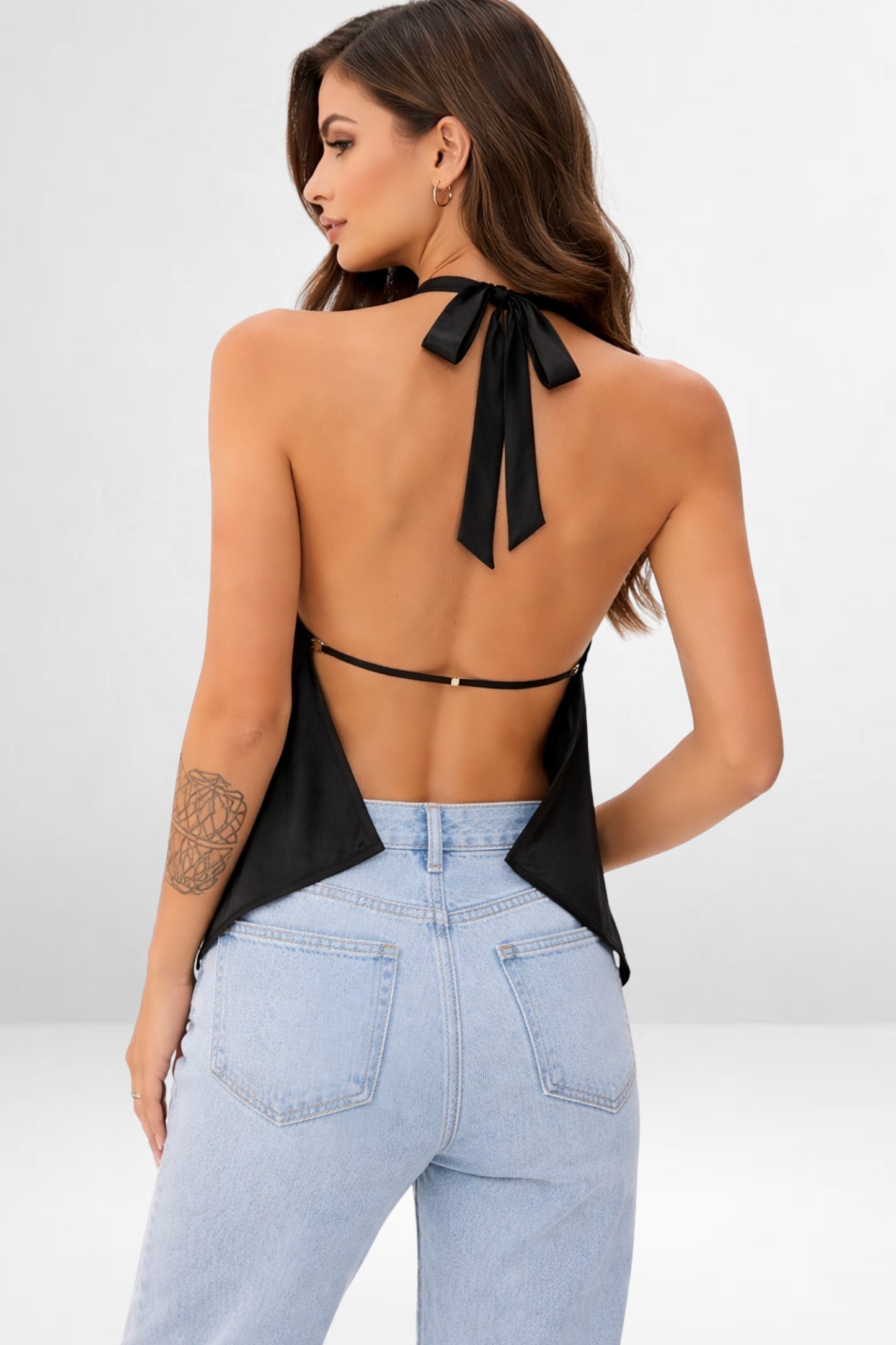 Backless Satin Halter