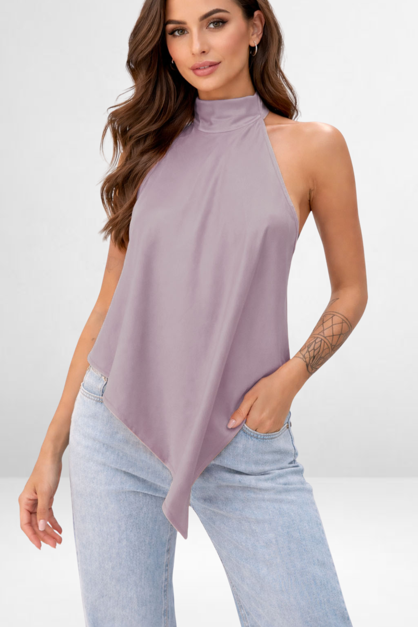 Backless Satin Halter