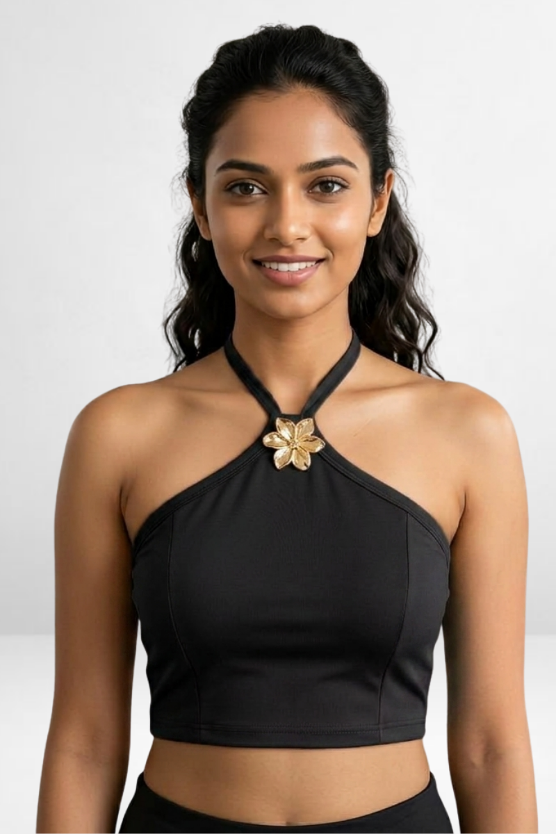 Rose Halter Crop Top